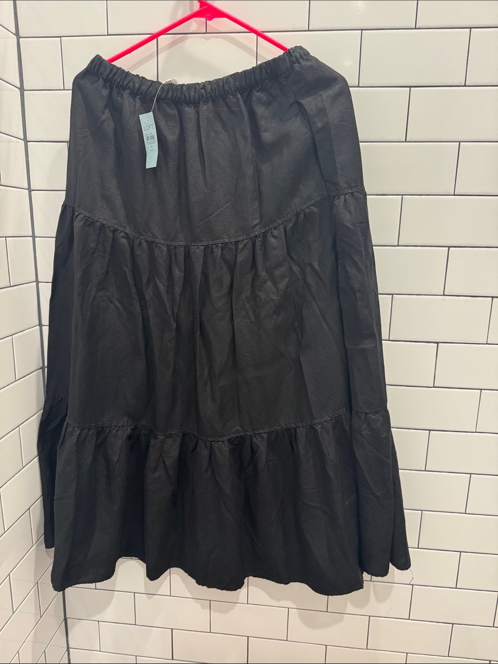 LOFT Black Tiered Maxi Skirt